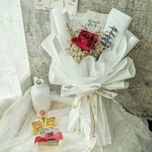 /小型永生花束/ 熾熱的純白 永生花 情人節禮物 生日禮物 小花束