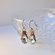 古典浪漫鏤空通花耳環+施華洛水晶~可轉耳夾~Only one