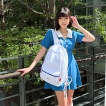 【DOUGHNUT】15吋 防潑水 後背包 大學包 水壺格 減壓背帶-白 YU
