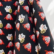 兔子設計款布料 - 招財貓福神