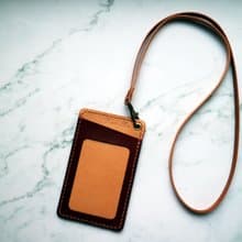 藝創小間 | 植鞣革 手染 拚色 直式 證件套 識別證 卡套