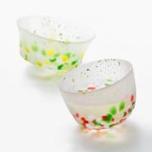 (一對價)【日本津輕-轉運金箔福杯】南天&福壽草手作不倒翁對杯組