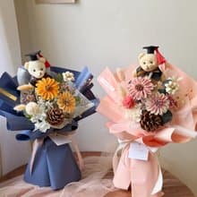 【畢業花束】小熊太陽花束 畢業花束 畢業禮物 花束