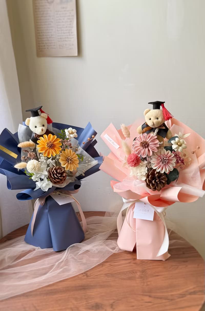 【畢業花束】小熊太陽花束 畢業花束 畢業禮物 花束