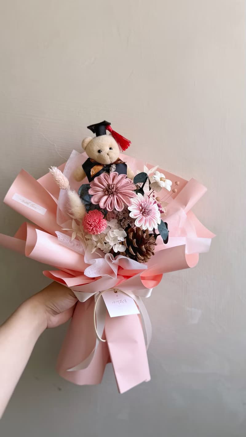 【畢業花束】小熊太陽花束 畢業花束 畢業禮物 花束