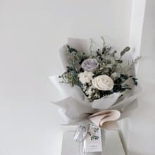 Flora Flower乾燥花束-灰白色系