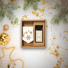 金色雪花 三角巾/口水巾/領巾+沐浴洗髮露 寶寶 嬰兒 禮盒 交換禮物