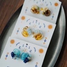 【花與愛麗絲】櫻草黃 原創輕復古日系彩色手工耳環耳釘 可換耳夾