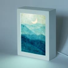 月亮船小夜燈/畫作群山遠影1號/創意聖誕禮物