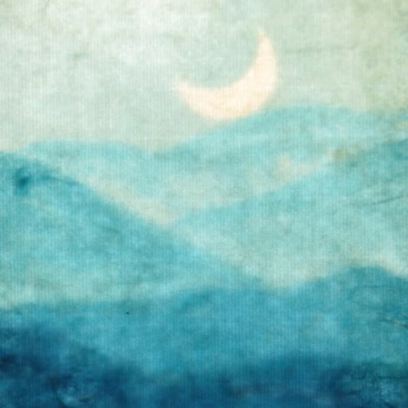 月亮船小夜燈/畫作群山遠影1號/創意聖誕禮物