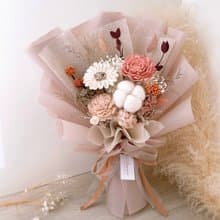 永生乾燥花束-暮粉絮語 l 藕粉色花束 情人節花束 粉色永生花束