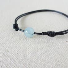 本命年【幸運石】飄花翡翠韓國蠟線手鍊*Lga03*招財、防小人