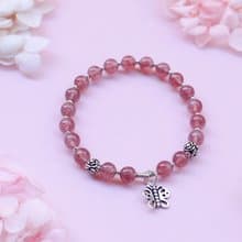 7A草莓晶 6MM 925純銀天然石手鍊 I 魅力提升 旺桃花 好人緣 I