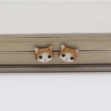Brown Cat Stud Earrings | Minimalist Animal Jewelry