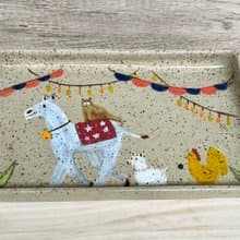 A Lu 動物陶盤/擺飾/禮物/手作手繪 美國進口陶土 原創僅此一件