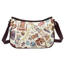 半月包  彎月斜背包 防潑水 平織緹花 開心馬戲團(米)