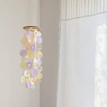 PRE-MADE | Lisbon Boutique-Sunshine-Round Donut| Shell Wind Chime Mobile |#0-408
