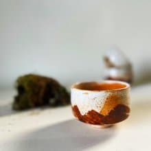 台灣在地職人手作志野燒小茶碗-方/圓(兩款)-含精裝小木盒