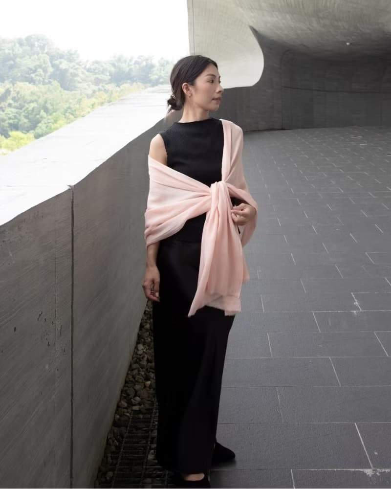 【保暖道具】喀什米爾 Cashmere 羊毛圍巾 - 粉
