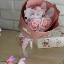 【粉色純真永生玫瑰花束】生日送禮/祝賀花禮/永生花