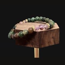 【紫霞過溪/Sunset Crossing The Creek】紫幽靈印度瑪瑙水晶手鍊