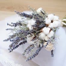 手作南法風情薰衣草棉花手綁新娘捧花(拍照道具手綁花束)