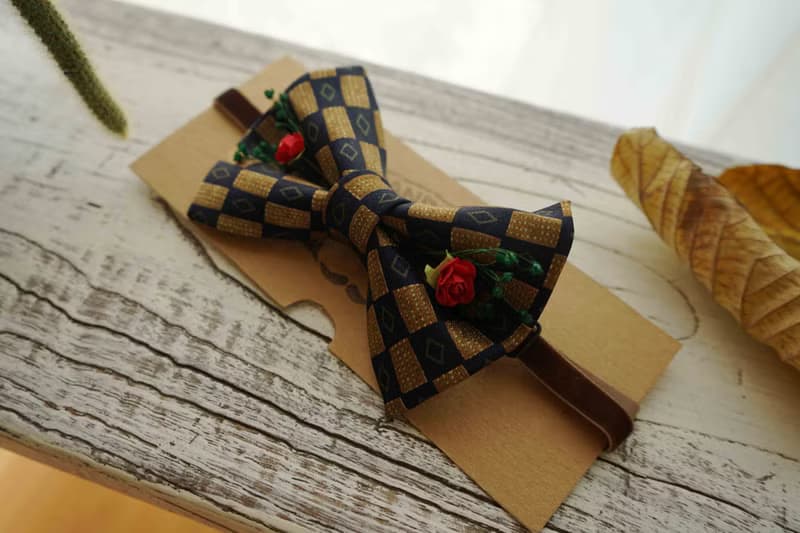 古董領帶改製手工領結-Last Dance-紅玫瑰版-情人節禮物