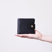 Vintage Bally 圓弧絎縫小羊皮短夾