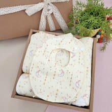 五件組針織棉彌月禮 星星月亮 最實用品項 獨家手工製作