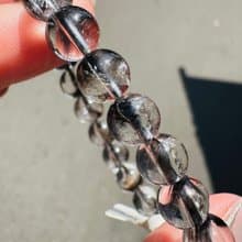 天然玻璃透厚絲羽毛黑銀鈦7.5mm14.4g主招財納寶驅邪避煞防小人