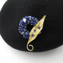 【母親節禮物】COLE COOL和風精緻天然青金石葉子胸針