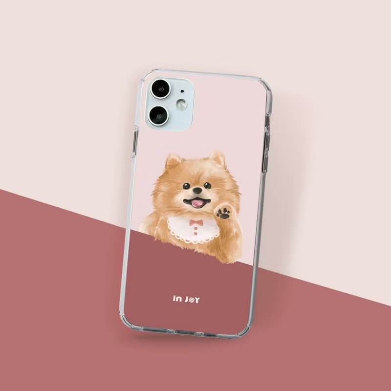 iPhone 16/15/14/13/SE3 輕快可愛博美犬 透明耐衝擊防摔手機殼