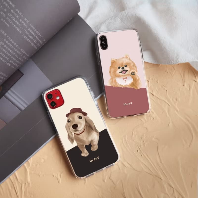 iPhone 16/15/14/13/SE3 輕快可愛博美犬 透明耐衝擊防摔手機殼
