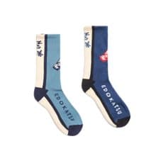 江戶勝 日系 中性 日出富士山長襪(丈青色) 1組2雙#襪子