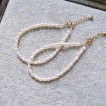 淡水珍珠手鏈---鵝卵型珍珠 光澤飽滿