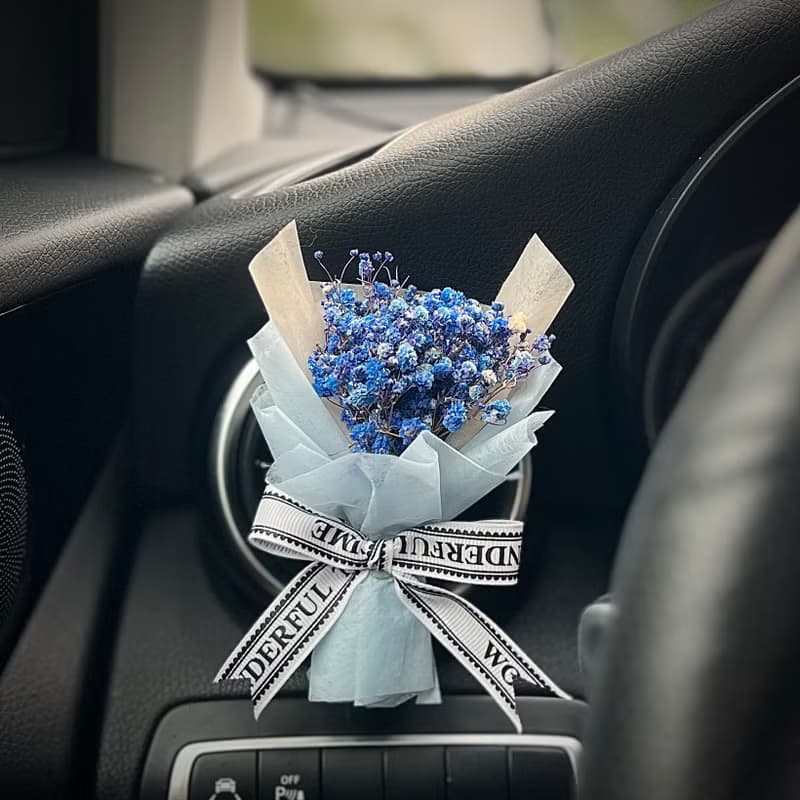 教師節禮物 車載出風口 創意永生花乾燥花擴香花束 車用擴香