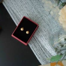 日本雜貨-金色果實古董夾式耳環