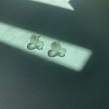 Pinkoi網上限定 磨沙玻璃水滴耳環 耳針 耳夾