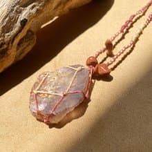 巧克力富豪 天然礦石 蠟線編織項鍊