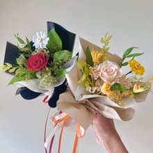 韓系自然風不凋花-永生玫瑰花束。情人節七夕生日禮物