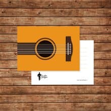 Guitar Player 橘色吉他明信片 音樂 卡片 禮物