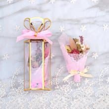 迷你乾燥花束禮盒(小)-浪漫粉 婚禮小物 聖誕禮物