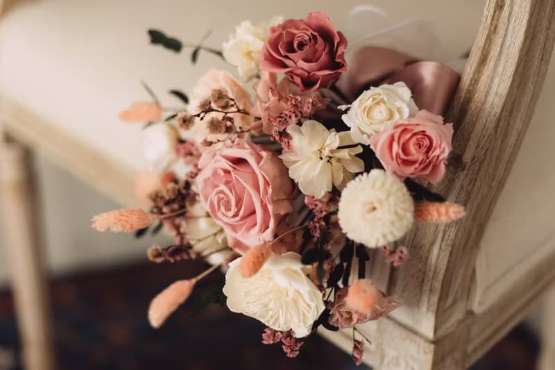 乾燥永生花新娘捧花 新娘拍照婚禮手綁花束