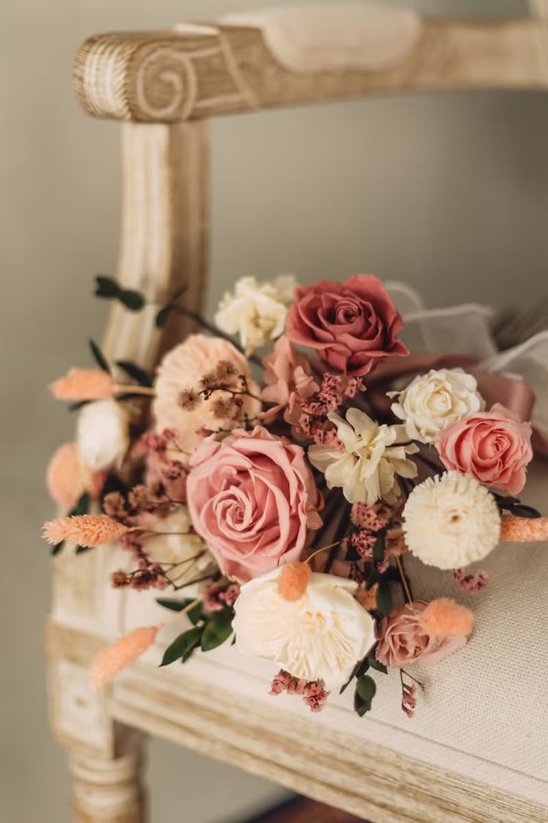 乾燥永生花新娘捧花 新娘拍照婚禮手綁花束