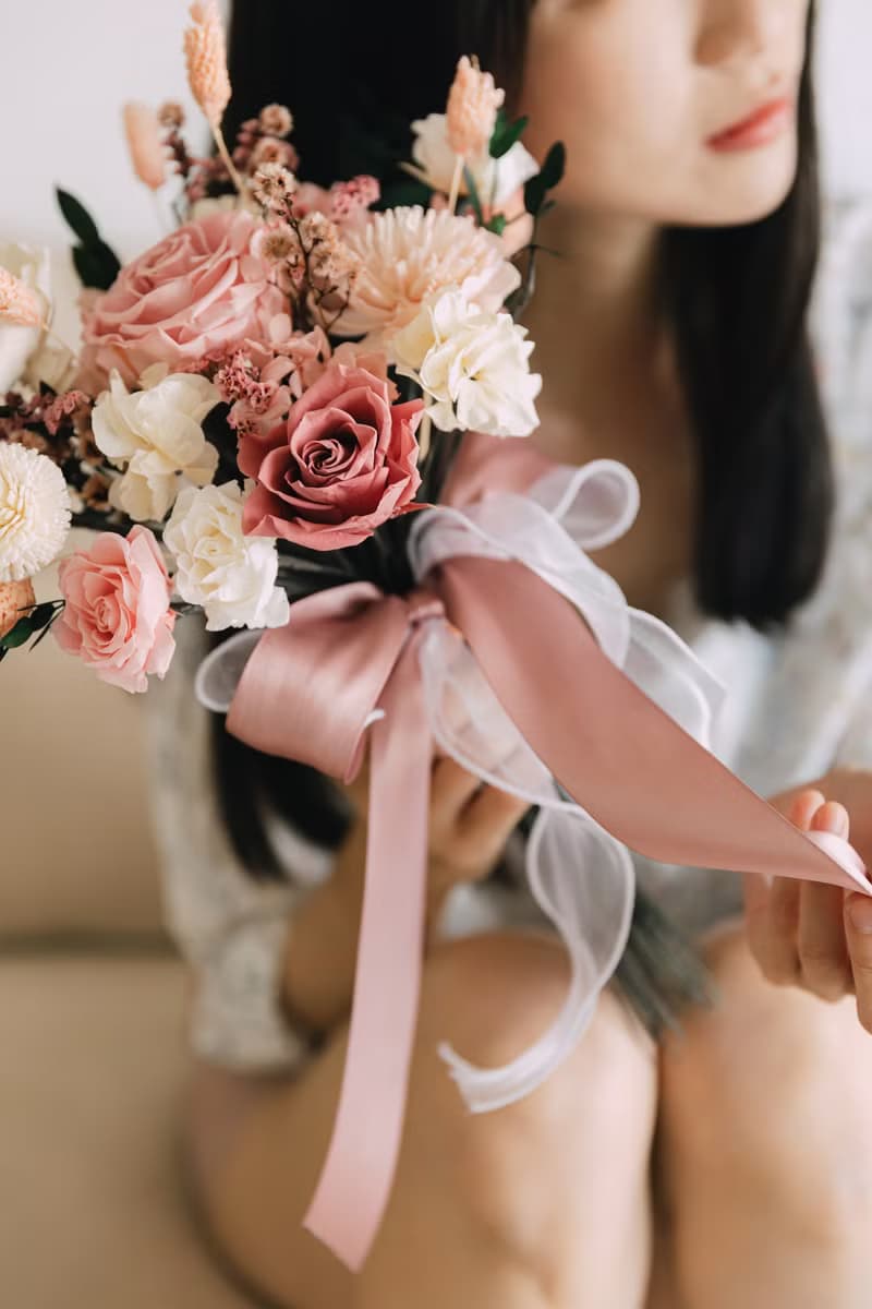 乾燥永生花新娘捧花 新娘拍照婚禮手綁花束