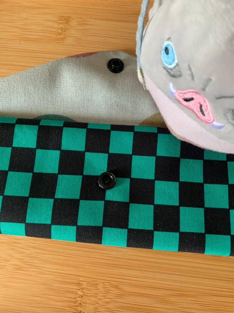 文青風環保純棉筷袋 鬼滅 時尚棋盤格 日本 潮物 收納 手作餐具