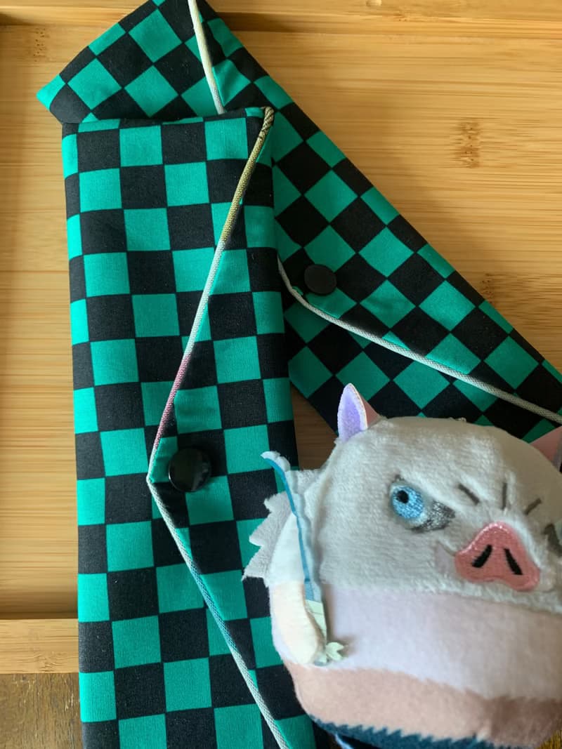 文青風環保純棉筷袋 鬼滅 時尚棋盤格 日本 潮物 收納 手作餐具