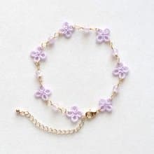 2月誕生石・タティングレースの小花とラベンダーアメジストのブレスレット