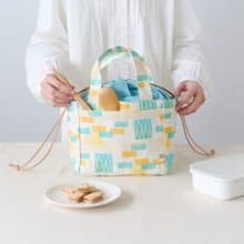 束口便當袋/鐵花窗磚牆/萊姆橙黃/經典新色IV