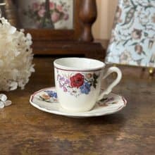 50679-迷人法國Sarreguemines AGRESTE 咖啡杯與碟